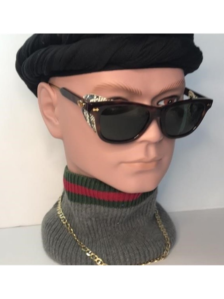 New - Gucci Menâs Snakeskin Sunglasses Gg0671s 002 Havana Limited Edit